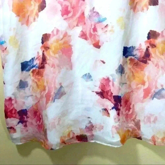 Paraphrase Pastel Floral Sleeveless Semi Sheer Top - Picture 3 of 12